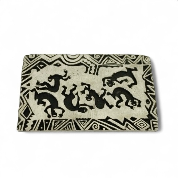 2/$40 Vintage ALICE SEELY Pewter Brooch – Dancing Humans Petroglyph Design - Picture 3 of 11
